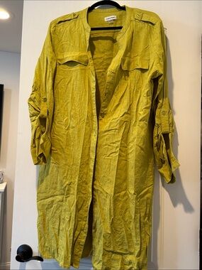 Calvin Klein Women's Utility Shirt Jacket - Chartreuse Green